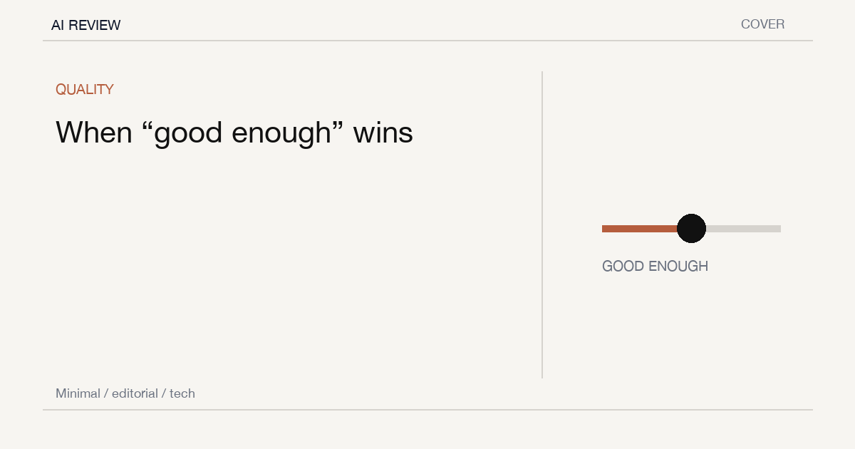 AI May Not Need to Beat Human Work. It Only Needs to Make Lower Standards Feel Normal